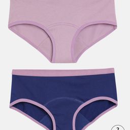 Mackly Pack Of 2 Cotton Elastane Solid Leak Proof Panties - Lavender & Royal Blue-image-8