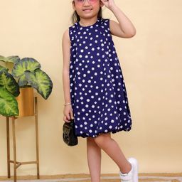 JUNITOS Girls Floral Printed Balloon Dress-image-21