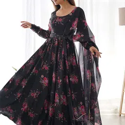 Jash Creation Print Fit & Flare Maxi Dress-picture-25