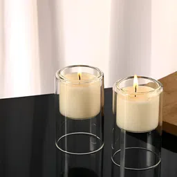 Parkash Candles White 2 pieces Pillar Candle-image-3