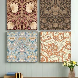 Art Street Brown & Blue 4 Piece Floral And Botanical Canvas Wall Art-21