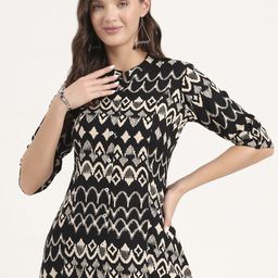 Chandbaali Women Ethnic Motifs Printed Shirt Style Top-image-14