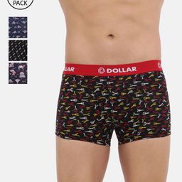 Dollar Bigboss Men Pack of 4 Assorted Combed Cotton Trunks MBTR-15-MODERNTRNK-PO4-18