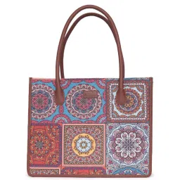ZOUK Mandala Print Book Multicolor Printed Tote Handbag image 1