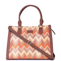 ZOUK Tidal Wave Classic Orange Printed Medium Handbag image 1