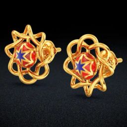 Joyalukkas 22k Astral Starburst Gold Earrings for Women & Girls-image-18