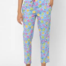 Urban Scottish Light Blue Printed Lounge Pants-image-86