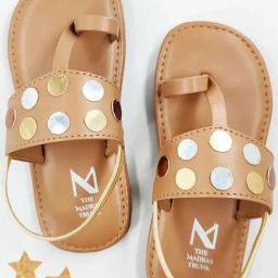 Madras Trunk Kids Tan Toe Ring Sandals-image-92