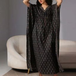 Libas Green Cotton Printed Kaftan-image-66