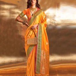 Odette Orange Woven Design Saree-image-34