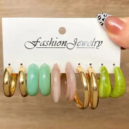 Karatcart Set Of 5 Multicolor Contemporary Hoop Earrings for Women - Set of 5-24