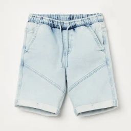 Fame Forever by Lifestyle Kids Light Blue Cotton Blend Regular Fit Shorts-image-100