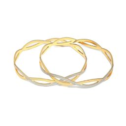 Priyaasi Dual Toned Wavy Patterned Set of 2 Bangles image 1