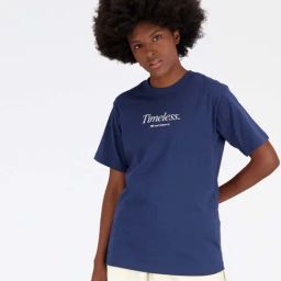 New Balance Blue Cotton Printed Sports T-Shirt-image-11