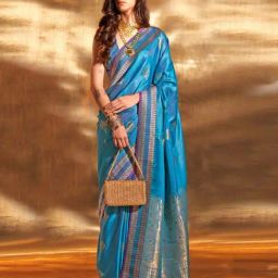 Odette Blue Woven Design Saree-picture-38
