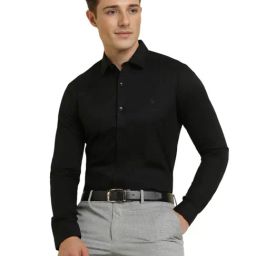 Allen Solly Black Cotton Slim Fit Shirt-picture-39