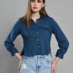 Izel Navy Regular Fit Casual Shirt-image-70