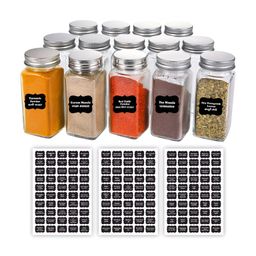 CVANU White & Black 150 PIeces Spice Name Label Self-Adhesive Stickers-picture-49