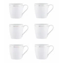 SONAKI White Bone China Coffee Mugs (180 ml) - Set of 6-1