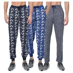Vimal Jonney Multicolor Cotton Joggers - Pack of 3-picture-16