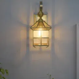 FOS LIGHTING Gold & Transparent Brass Wall Lamp - Set of 1-2