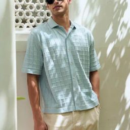 Andamen Monsoon Blue Cotton Relaxed Fit Shirt-image-82