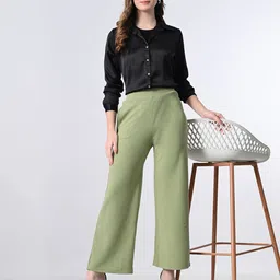 OWL MINK Women Relaxed High-Rise Cotton Parallel Trouser-image-71