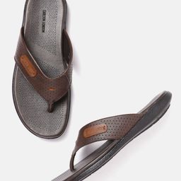 Carlton London Men Coffee Brown Perforated Comfort Sandals-image-41