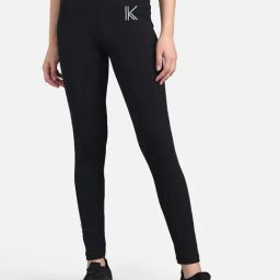 Kotty Black Printed Mid Rise Tights-picture-41