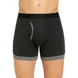 Jockey 1017 Jet Black Super Combed Cotton Rib Boxer Briefs with Stay Fresh Properties-image-91