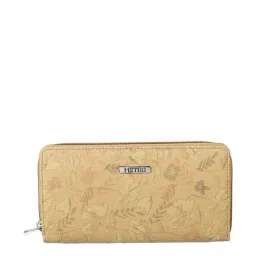 Metro Beige Printed Zip Around Wallet for Women-11