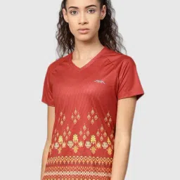 Alcis Red Printed Sports T Shirt-image-25