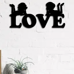 eCraftIndia Black MDF "Love" Wall Art Cutout-image-58