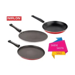 Nirlon Red Aluminium Non-Stick Cookware Set of 3-14