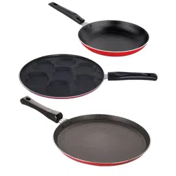 Nirlon Red Aluminium Heat Resistance Non-Stick Cookware Set of 3-30