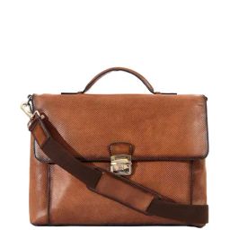 Eske Tan Leather Large Messenger Bag-image-66