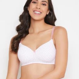 Clovia White Printed Full Coverage Bra-image-26