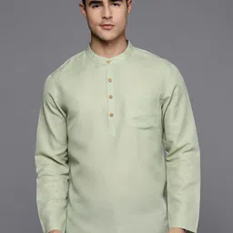 Inddus Solid Linen Blend Kurta-image-77