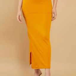 Soch Mustard Cotton Plain Saree Shapewear-image-95