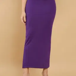 Soch Purple Cotton Plain Saree Shapewear-image-87