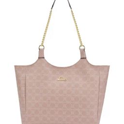 Lavie Mono Madhia Pink Logo Leather Large Shoulder Bag-33