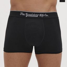 The Roadster Lifestyle Co Pack Of 2 Stretchable Trunks PACK OF 2-RTO-PV-Solid-Black-S-31