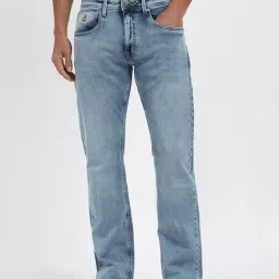Peter England Blue Cotton Regular Fit Jeans-picture-0