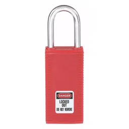 BRADY Lockout Padlock with 1 Key Nylon Red, 39N252-image-93