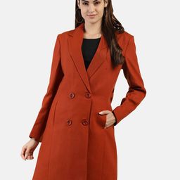 CHKOKKO Double Breasted Fleece Trench Coat-11