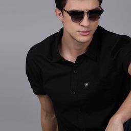 WROGN Men Black Slim Fit Solid Casual Shirt-picture-47