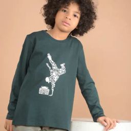 Crimsoune Club Boys Green Graphic T-Shirt-image-23