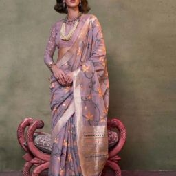 Odette Lavender Woven Design Saree-picture-46