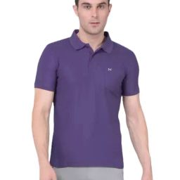 Force NXT Purple Cotton Regular Fit Polo T-Shirt-90