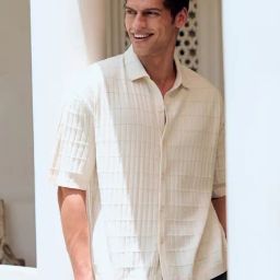 Andamen Monsoon Beige Cotton Relaxed Fit Shirt-image-36